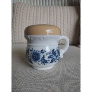 Vintage Avon Delft Blue Milk Glass Jar - 1972 Collectible Container